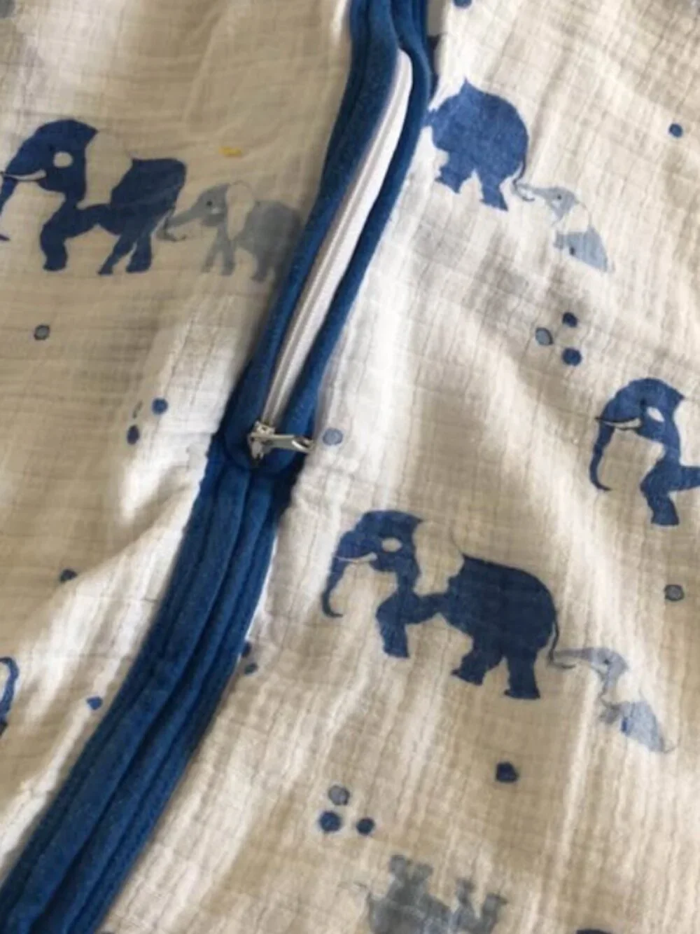 Aden Anais Muslin Sleep Sack Blue Elephants 12-18 Months